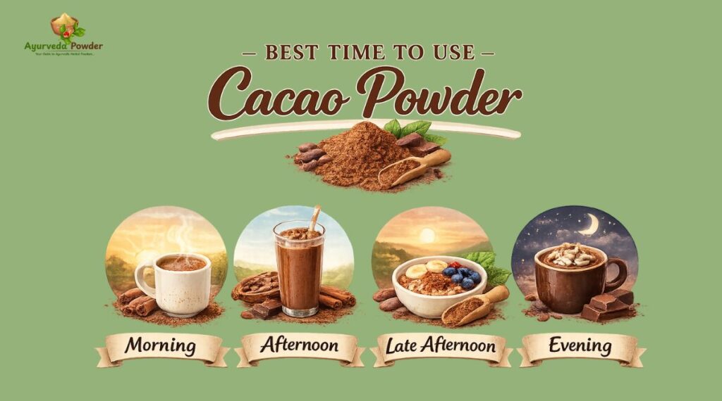 Best time to use cacao powder